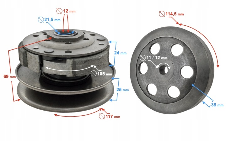 EMBRAGUE PARA SKUTERA 4T HURAGAN 5 GY6 50 KINGWAY 