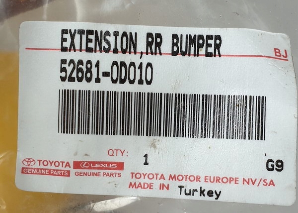 RÉFLECTEUR BOUCHON DROIT ARRIÈRE 81910-0D040 52681-0D010 TOYOTA YARIS III
