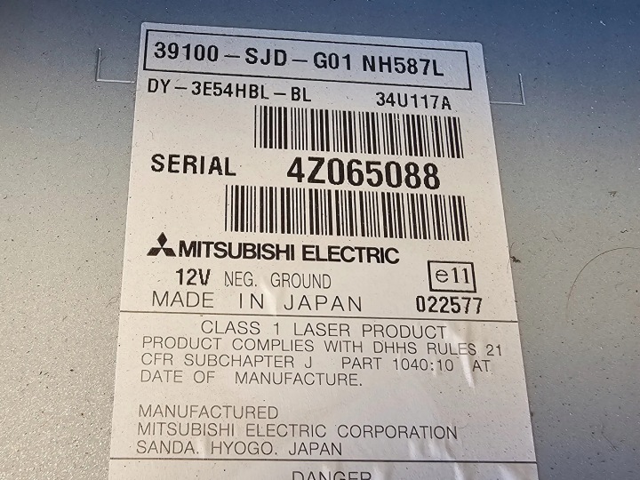RADIO SANS NAVIGATION HONDA FR-V (BE) 39100SJDG01 1.7L GASOLINE 92KW 2005