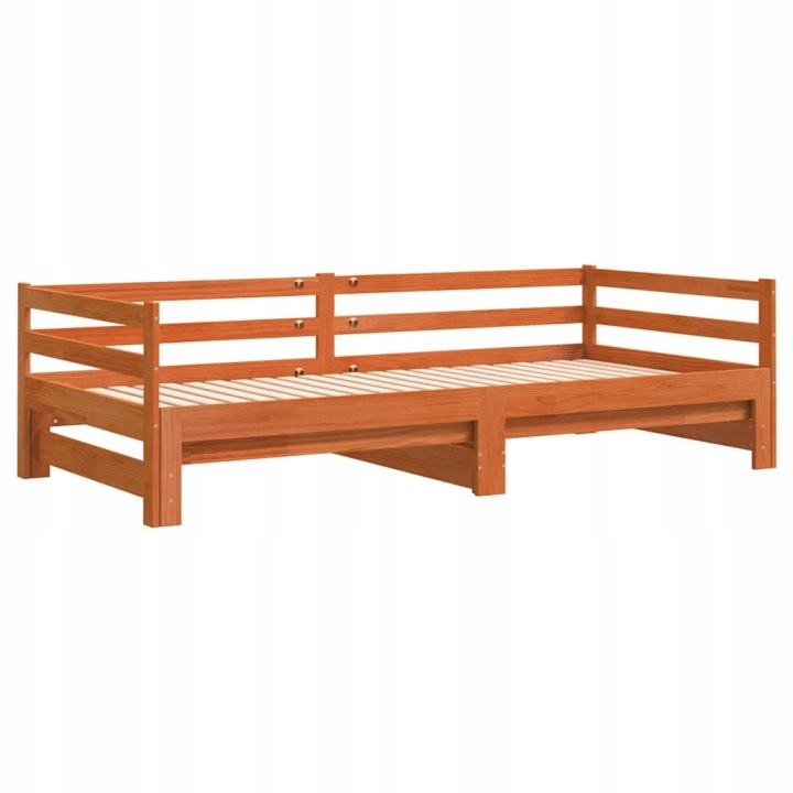 VIDAXL PALIER QUOTIDIEN ROZSUWANE, AVEC MATERACEM, WOSKOWY MARRON 90X190 CM