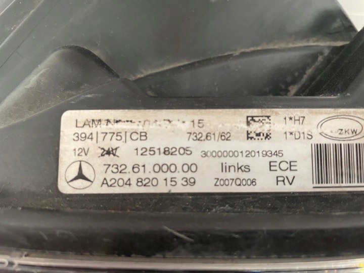 PHARE GAUCHE AVANT MERCEDES GLK W204 X204 LIFT XÉNON ILS GAUCHE AVANT