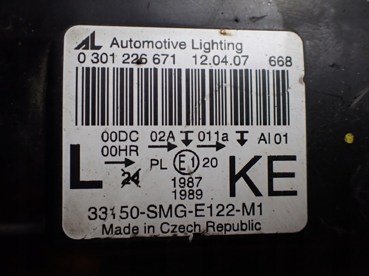 PHARE GAUCHE AVANT HONDA CIVIC VIII 2007R 2.2 I-CTDI 33150-SMG-E122-M1 8901