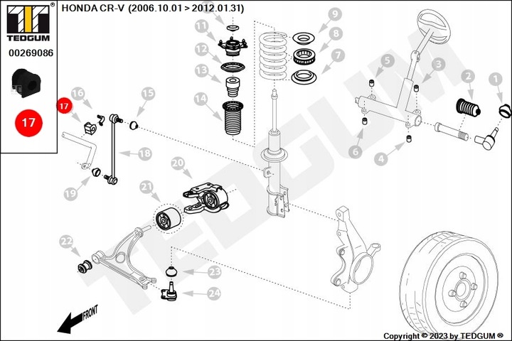 GOMA STAB. HONDA P. CR-V 3 07-12 