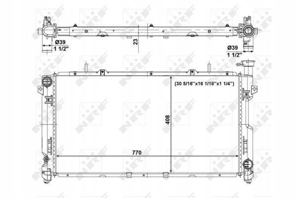 RADIATOR DODGE GRAND CARAVAN 3.3- 3.8 01- CHRYSLER TOWN & COUNTRY 3.2- 3 