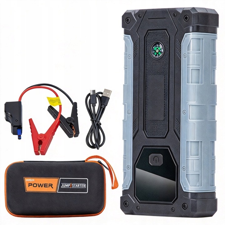 DÉMARREUR AUTOMOBILE 12V 600A POWER BANK 8000MAH LED SOS KIT