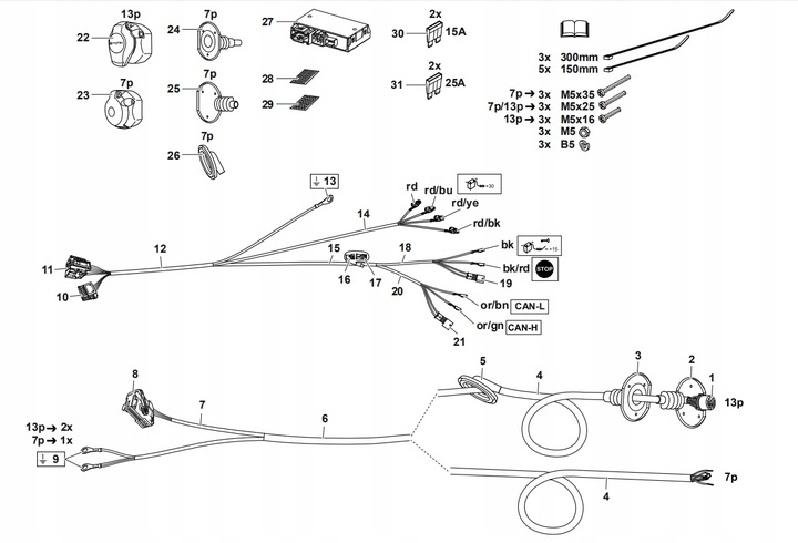 JUEGO DE CABLES WESTFALIA AUDI Q7 2015- 