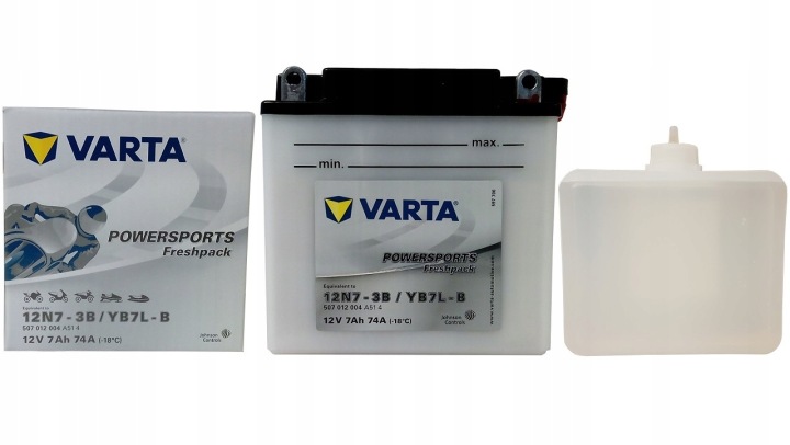 BATTERIE 12V 7AH 74A POWERSPORTS FRESHPACK VARTA