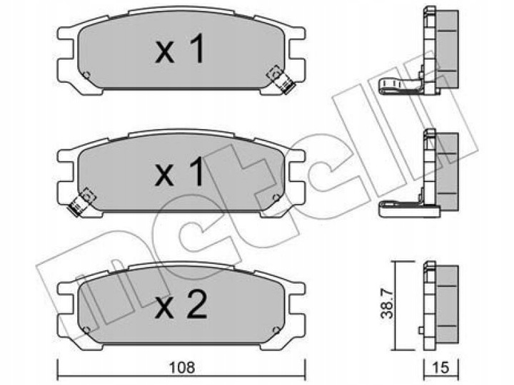 ZAPATAS PARTE TRASERA METELLI 22-0204-0 