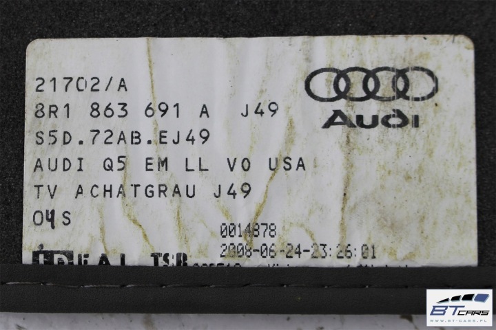 AUDI Q5 TAPIS DE SOL PLANCHERS 8R1863691A 8R0864450 ESSUIE-GLACES 8R1 863 691 8R J