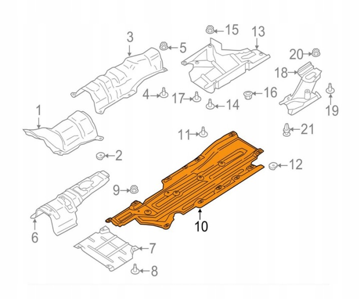 PROTECTION CHÂSSIS VERS FORD FUSION 2019- DG9Z9911782B GAUCHE