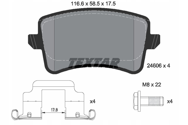 DISCOS ZAPATAS PARTE TRASERA TEXTAR AUDI A5 