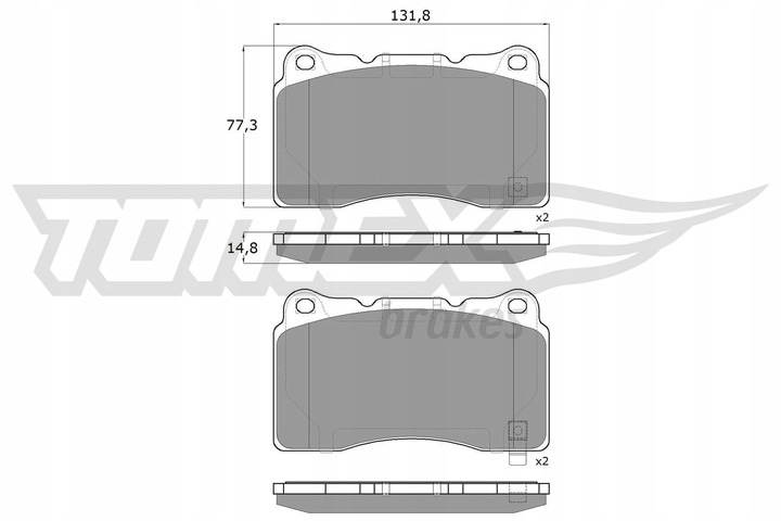 ZAPATAS DE FRENADO - TOMEX BRAKES - TX 17-96 - OS PARTE DELANTERA 