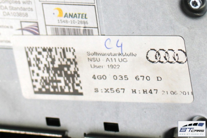 AUDI A6 A7 KIT MMI 3G+ MONITEUR LECTEUR DE CARTE PANNEAU 4G1919610A 4G0035670D G 4G0