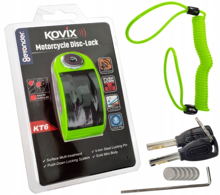 BLOCAGE DISQUES FREINAGE KOVIX KT6 FLUO VERT