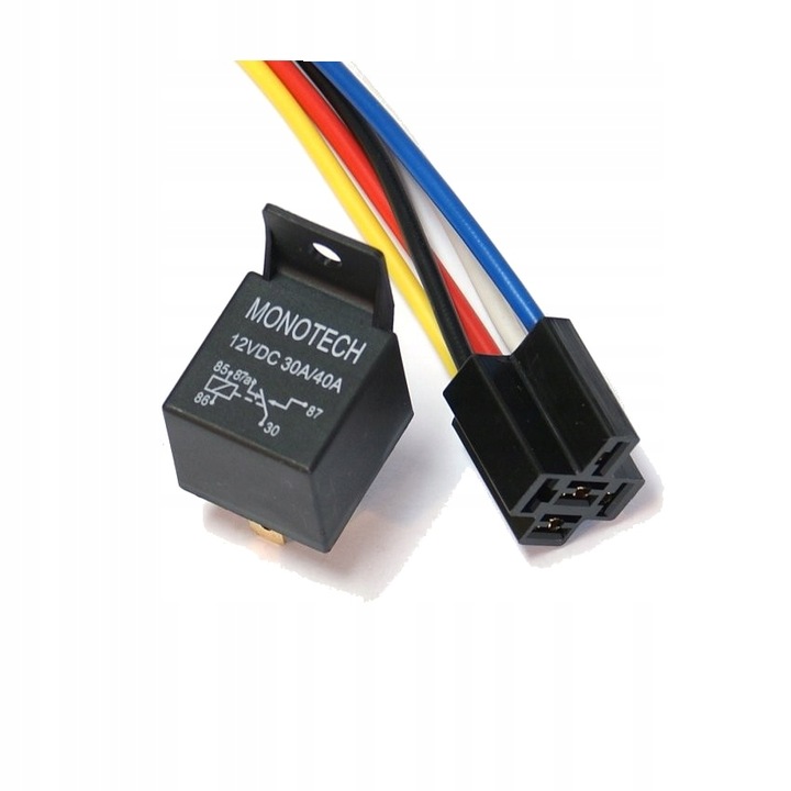 RELÉ AUTO 5 PIN 12V 40A + RANURA 