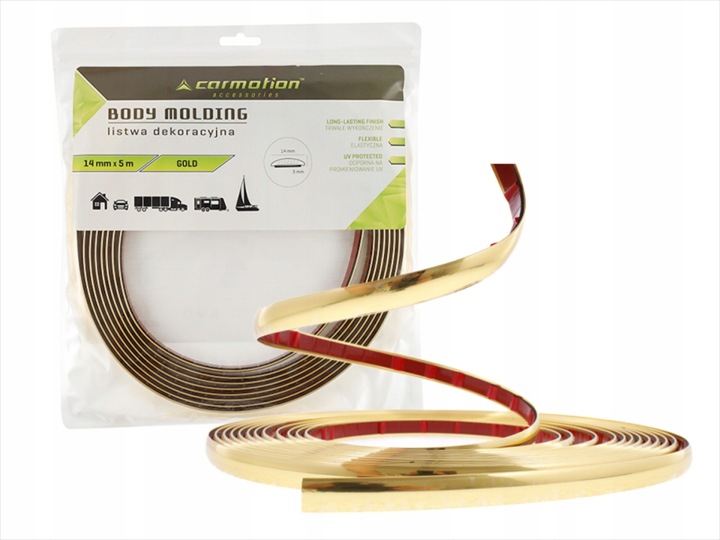 MOULURE DÉCORATIVE COULEUR DORÉE AUTOADHÉSIF 14 MM X 5 M