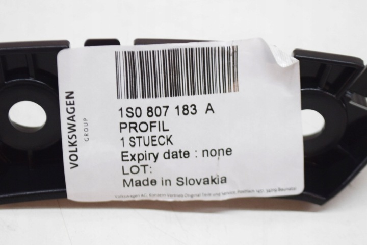 VOLKSWAGEN UP AVANT GAUCHE PARE-CHOCS PROFIL GUIDES NEUF ORIGINAL 1S080