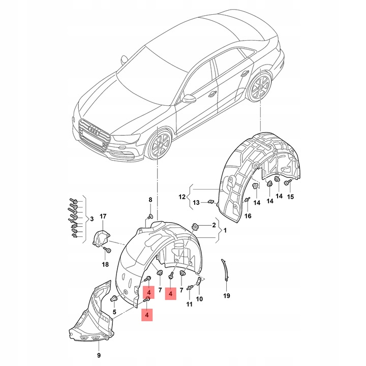 10X FEBI PERNO FIJADOR M5X16 DE PARAGOLPES CUBREPASOS AUDI VW 