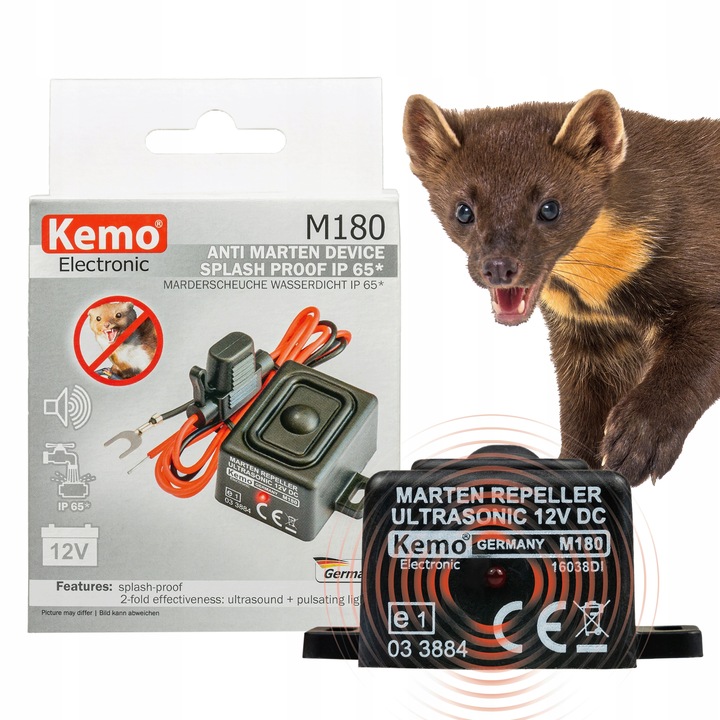 KEMO M180 AUTO ODSTRASZACZ KUN 12V IP 65 AL KUNY NIEMIECKI 