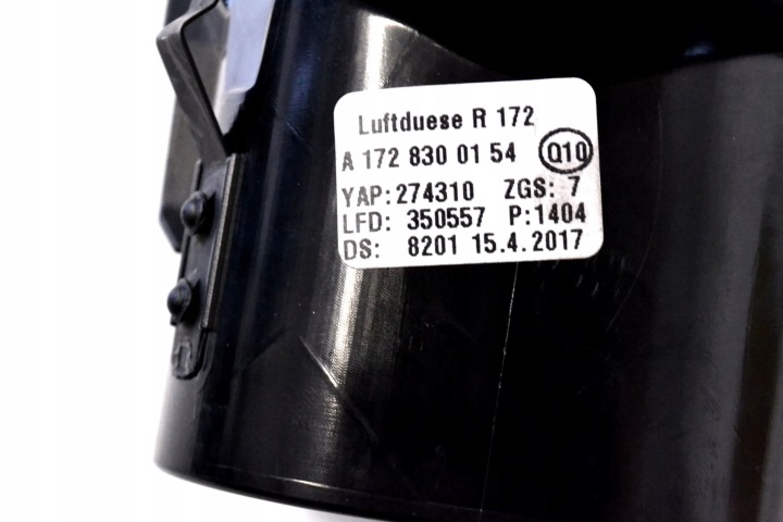 MERCEDES-BENZ SLC R172 2017 BUSES GRILLES CONDUIT D'AIR TABLEAU DE BORD INSTRUMENTATION