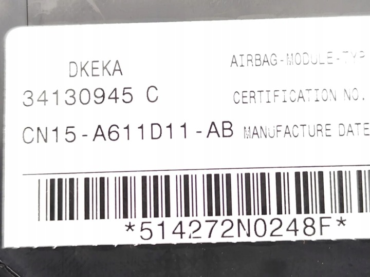 FORD ECOSPORT COUSSIN SÉCURITÉ AIRBAG SIÈGES AVANT GAUCHE 2015 SUV 4/5DR