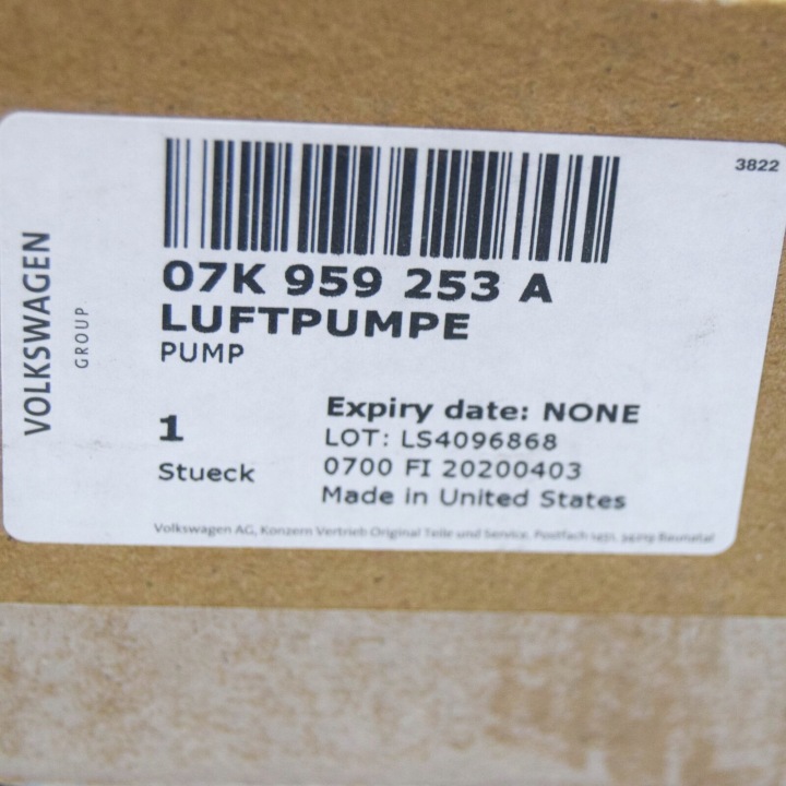 AUDI A3 8P SECONDARY AIR PUMP 07K959253A