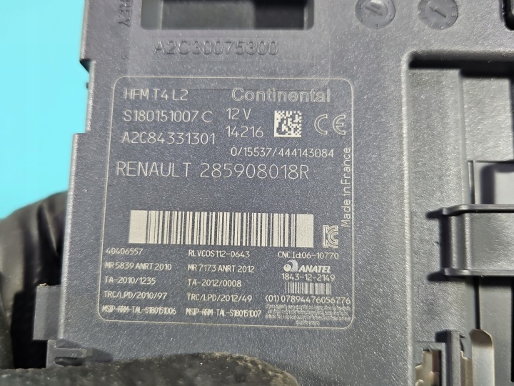 LECTEUR DE CARTE KART RENAULT CAPTUR I 285908018R S180151007C