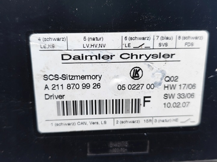 MERCEDES-BENZ GL-CLASS MODULE CONTRÔLEUR SIÈGES GL 320 CDI 4-MATIC DIESEL