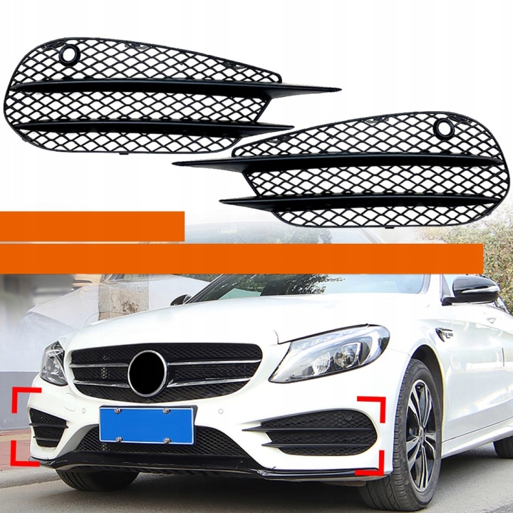 2 CV AVANT GRILLE CALANDRE VERS MERCEDES-BENZ KLASY C W205 NOIR 2058852523