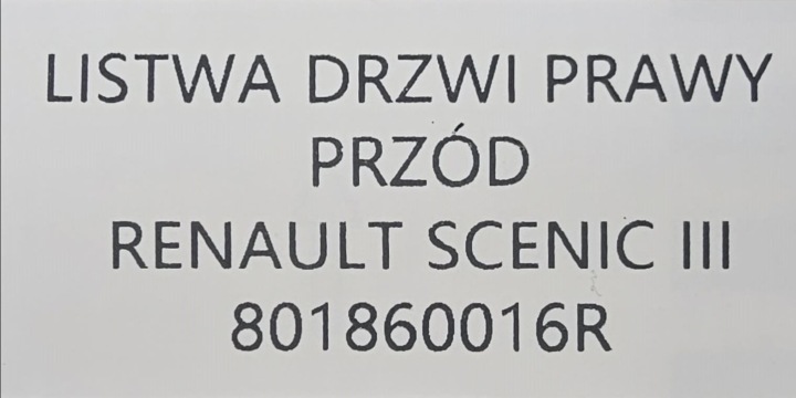 NEUF ORIGINALE MOULURE PORTES DROIT AVANT RENAULT SCENIC GRAND SCENIC III