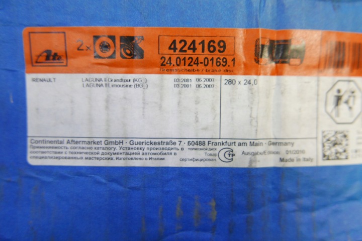 DISQUE FREIN RENAULT DROIT LAGUNA 1.6- 2.0 01-