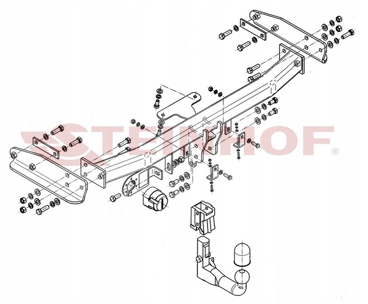 BARRA DE REMOLQUE GANCHO DE REMOLQUE PARA MAZDA TRIBUTE 2004-2006 + 31PIN 