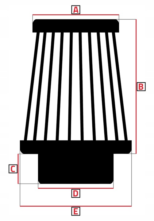 FILTRO AIRE DRENADOR 120X130X90 MM, CZARNY, ADAPTERY: 60, 63, 70 MM 