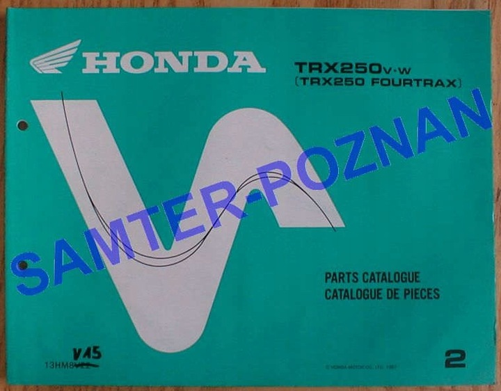 HONDA TRX 250 FOURTRAX - KATALOG PIEZAS DE REPUESTO 1997 
