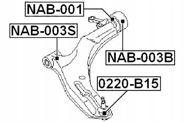 FEBEST MUÑÓN KULOWY VARILLA DELANTERO INFERIOR NISSAN ALMERA INGLESA MAKE N16E 