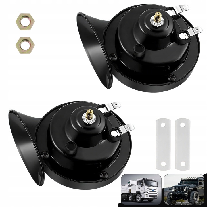 HAUT-PARLEUR KIT KLAKSONOW POCIAGU 12V 300DB NOIR POWLEKANY HYDROFUGE STRU