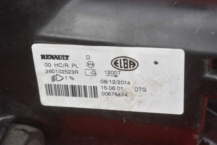 PROJECTEUR DROIT PHARE AVANT UK 260102523R DACIA SANDERO 2 II 12-20