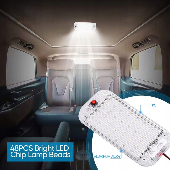 PHARE SUFITOWA LED INTÉRIEUR AUTO BUS 12V 48LED 800LM PIÈCE
