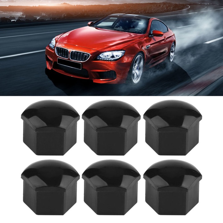 REVÊTEMENTS BOUCHONS ENJOLIVEURS DÉCORATIF SUR BOULONS ROUES 19MM NOIR 20 PIÈCES