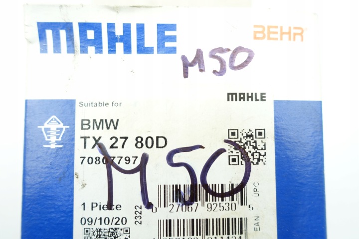 THERMOSTAT BMW 320,325,520,525,528,535/80 MAHLE TX 27 80D THERMOSTAT FLUIDE