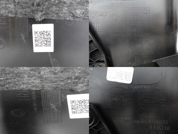 VW TRANSPORTER T6 T6.1 7LA LIFT 19-24 GARNITURE COLLECTEUR PORTES AVANT DROITE