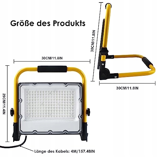 150W LED PROJECTEUR SUR STATYWIE 4M CÂBLE IP66 6500K 15000LM
