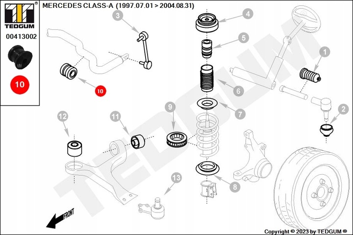 TEDGUM 00413002 BOLSA ESTABILIZADOR MERCEDES 