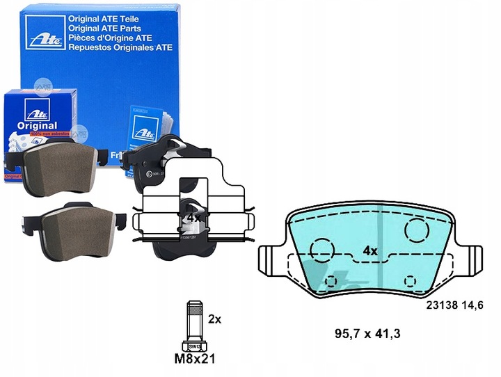 ASSORTIMENT DE SABOTS DE FREIN DE FREIN ATE 13046027122 573082 photo 1 - milautoparts.fr