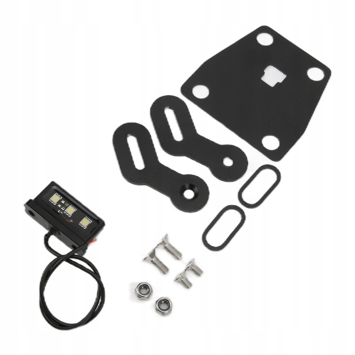 SUPPORT CADRE DE PLAQUE D'IMMATRICULATION MOTOCYCLETTE AVEC ZAMIENNIKIEM FEUX 3LED DW