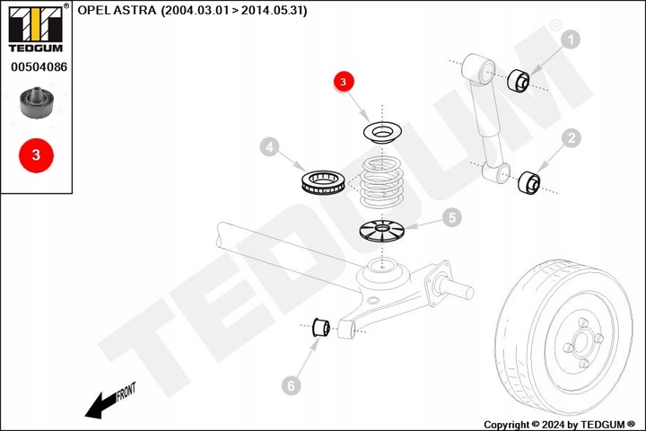 ALMOHADA MUELLE SUPERIOR INCREMENTO DAEWOO OPEL ASTRA KADETT ZAFIRA 