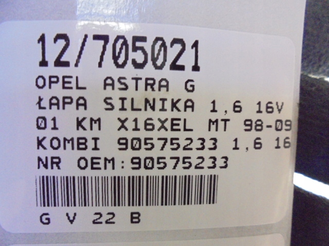 OPEL ASTRA II G POIGNÉE MOTEUR 90575233 1,6 16V