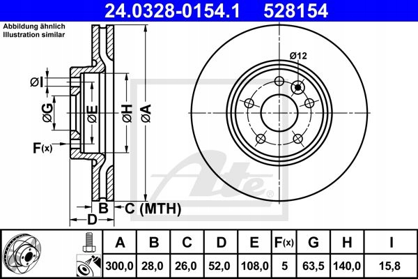 DISCO HAMULC. FORD S-MAX 06- PARTE DELANTERA 