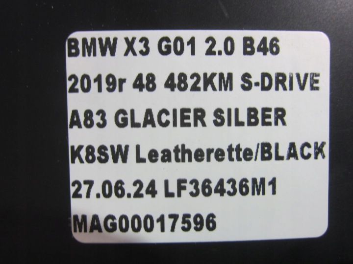 BMW X3 G01 G02 G30 G05 FILTRE AIR CHÂSSIS FILTRE 8620473 13718620473