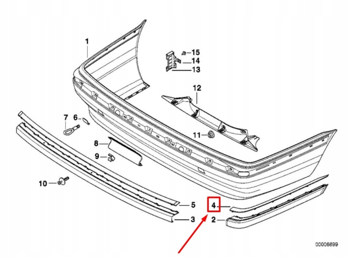 BMW OE 51128125433 MOULURE DÉCORATIVE PROTECTRICE PARE-CHOCS